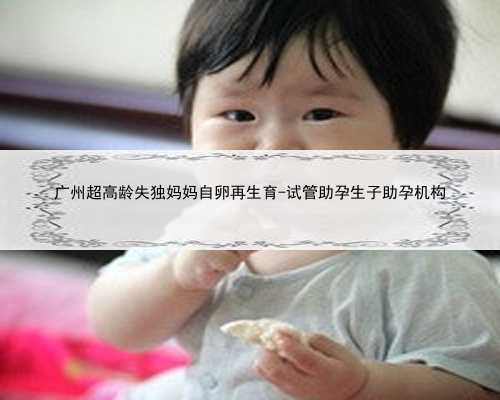 广州超高龄失独妈妈自卵再生育-试管助孕生子助孕机构